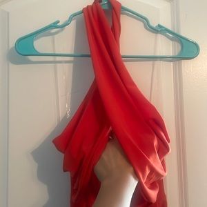 Cross over top halter dress